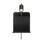 Nordlux Applique Murale Roomi Métal Noir | IP20 - Convient pour 1x GU10 - avec USB